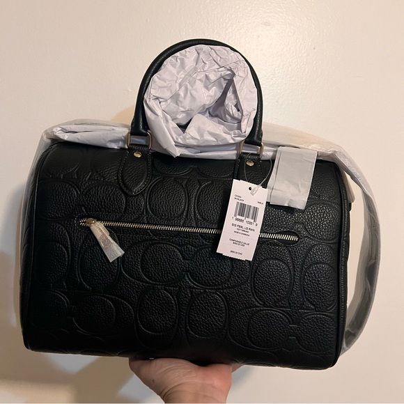 NWT coach!! Rowan Large Satchel Bag In Signature Leather 🖤 - Picture 4 of 6